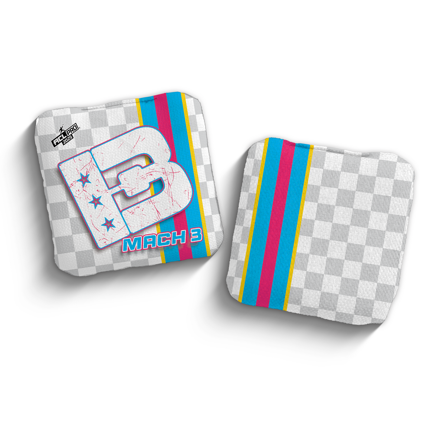 2025 Brotherhood Cornhole Mach 3 Checkered Edition ACL Pro Stamped Cornhole Bags