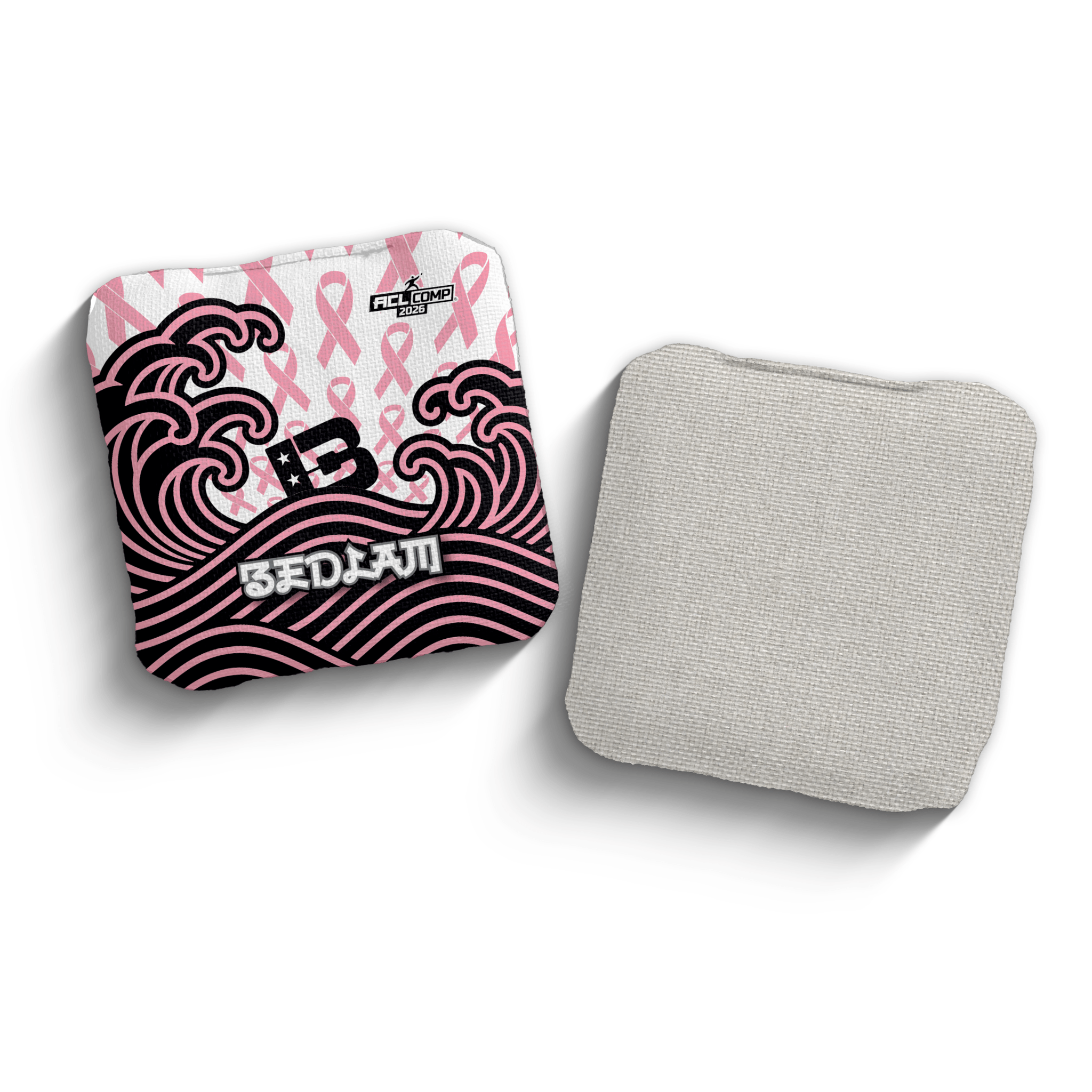 2026 Brotherhood Cornhole Bedlam Breast Cancer Awareness Japanese Edition ACL Comp Stamped Cornhole Bags - Brotherhood Cornhole