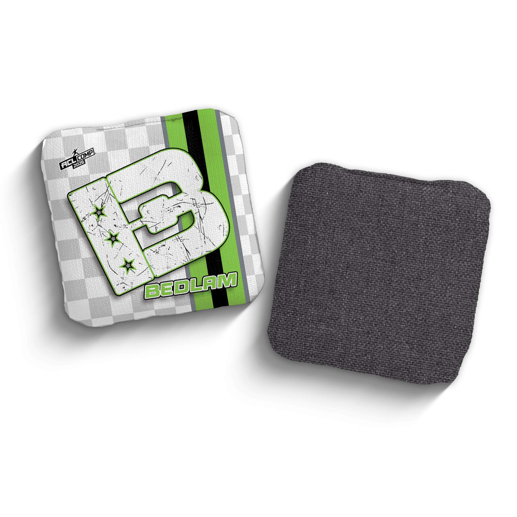 2026 Brotherhood Cornhole Bedlam Checkered Edition ACL Comp Stamped Cornhole Bags - Brotherhood Cornhole