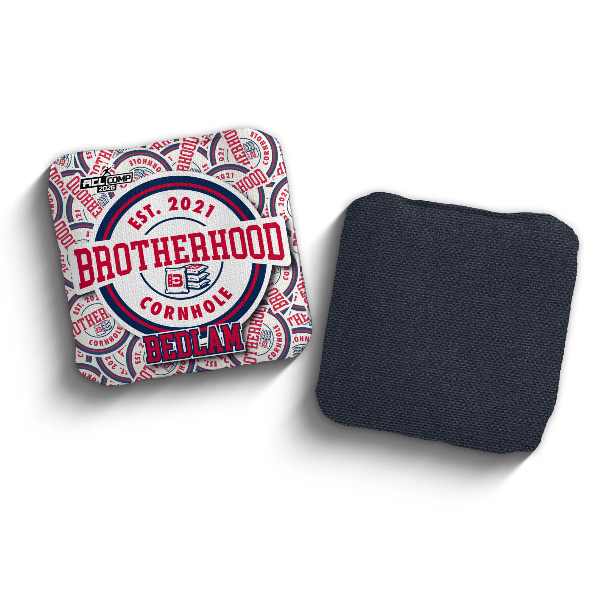 2026 Brotherhood Cornhole Bedlam Sticker Edition ACL Comp Stamped Cornhole Bags - Brotherhood Cornhole
