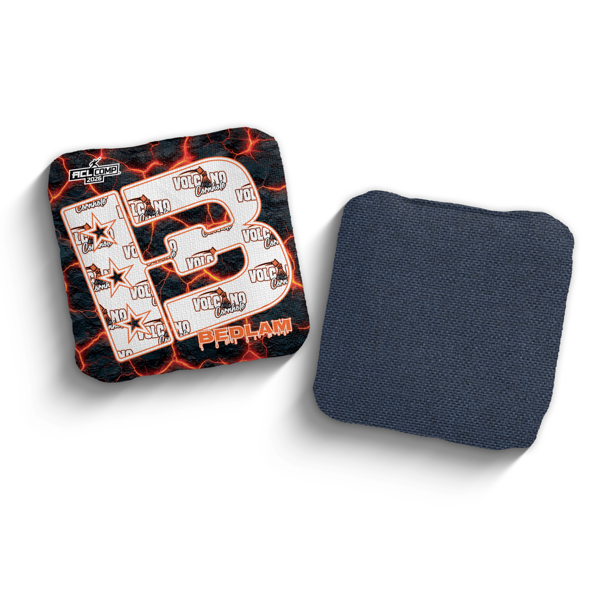 2026 Brotherhood Cornhole Bedlam Volcano Cornhole Collaboration ACL Pro Stamped Cornhole Bags - Brotherhood Cornhole