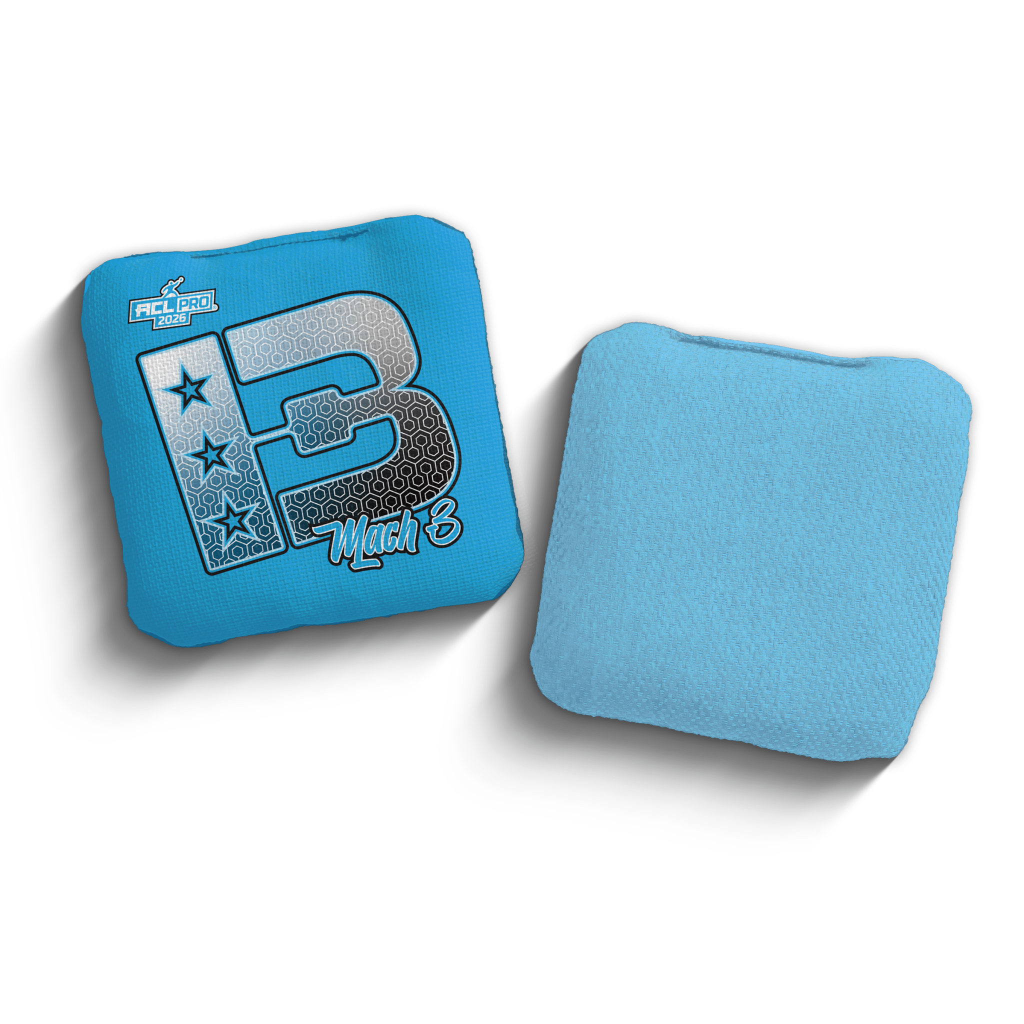 2026 Brotherhood Cornhole Mach 3 Blue Hex Edition ACL Pro Stamped Cornhole Bags - Brotherhood Cornhole