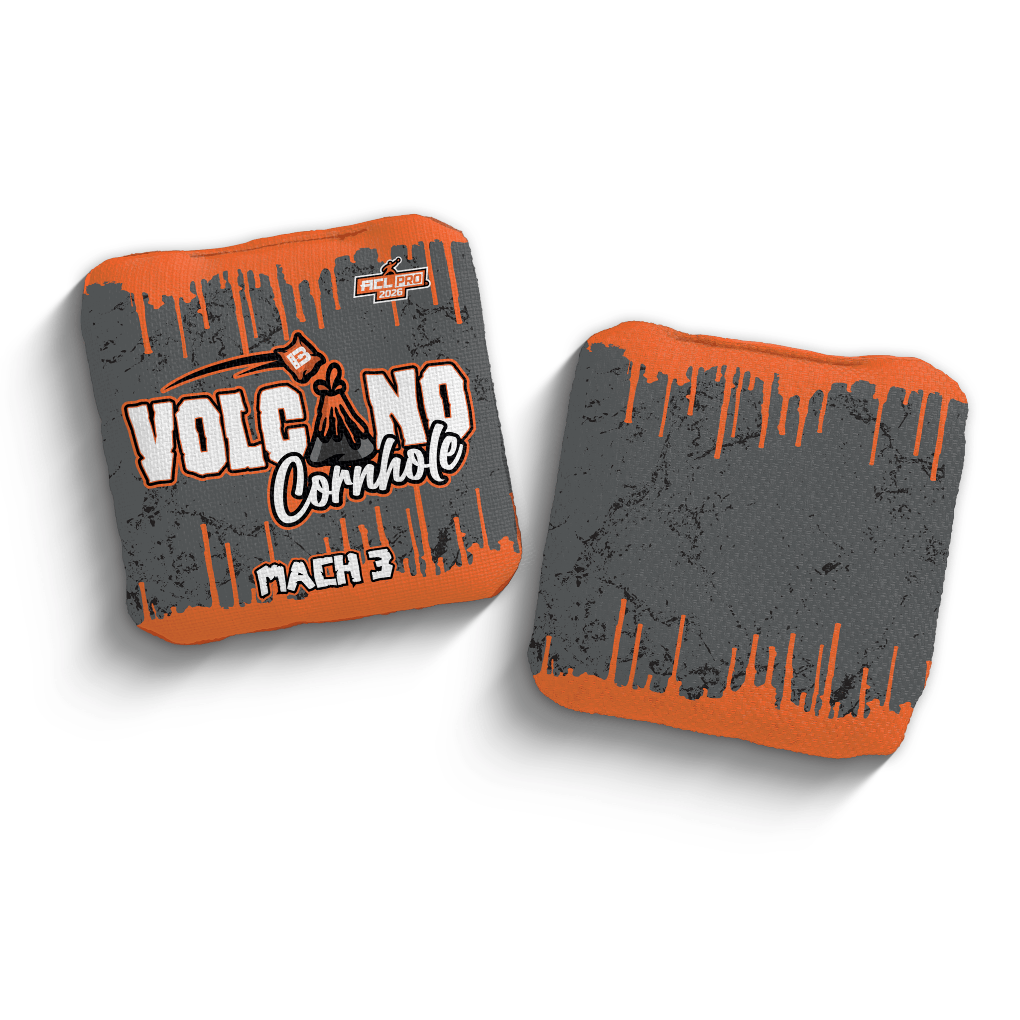 2026 Brotherhood Cornhole Mach 3 Volcano Cornhole Collaboration ACL Pro Stamped Cornhole Bags - Brotherhood Cornhole