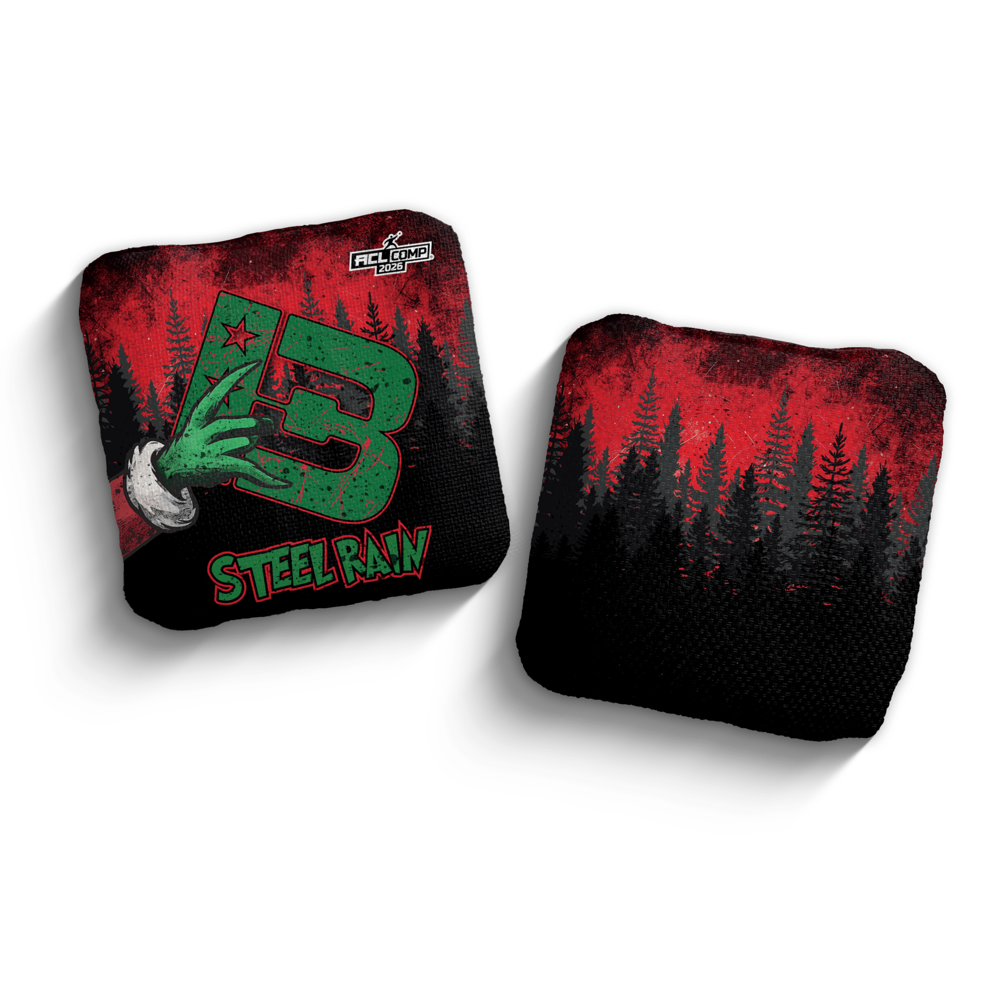 2026 Brotherhood Cornhole Steel Rain Christmas Edition ACL Comp Stamped Cornhole Bags - Brotherhood Cornhole