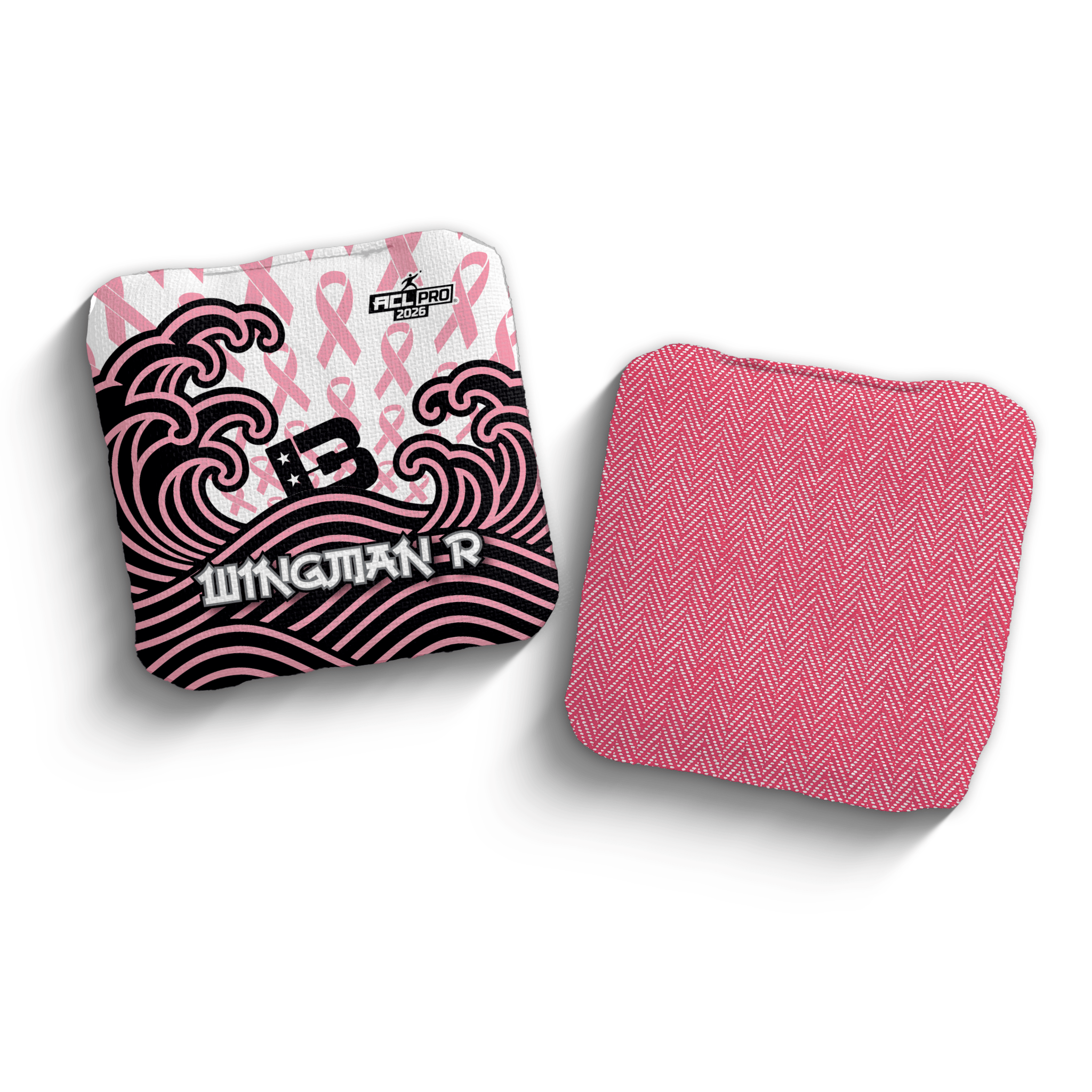 2026 Brotherhood Cornhole Wingman Breast Cancer Awareness Japanese Edition ACL Pro Stamped Cornhole Bags - Brotherhood Cornhole