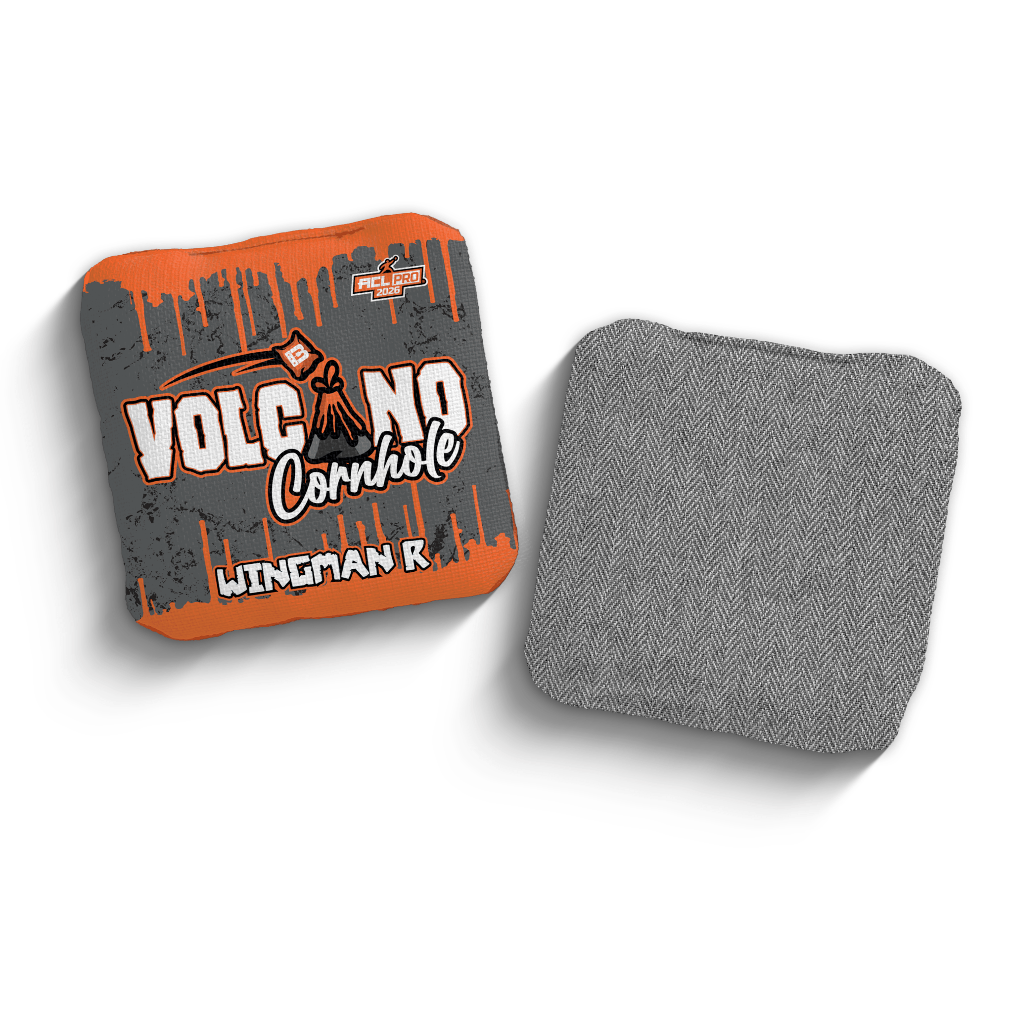 2026 Brotherhood Cornhole Wingman Volcano Cornhole Collaboration ACL Pro Stamped Cornhole Bags - Brotherhood Cornhole