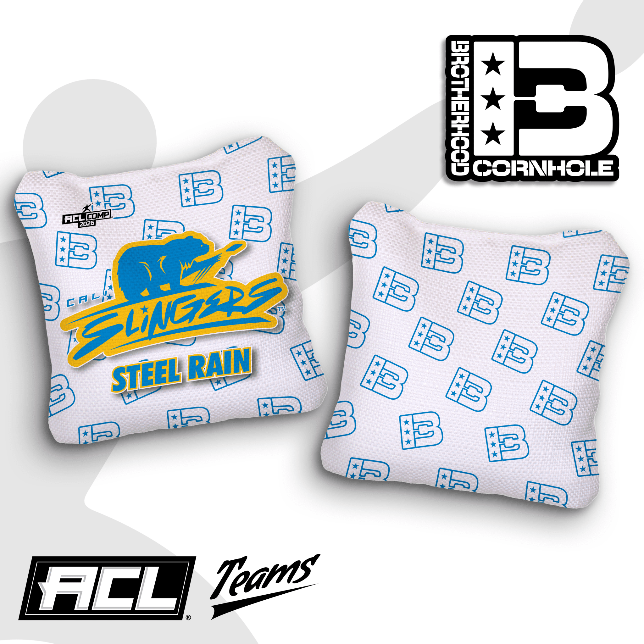 2026 Cali Slingers Pro Team Steel Rain Cornhole Bags – ACL Comp Stamped - Brotherhood Cornhole