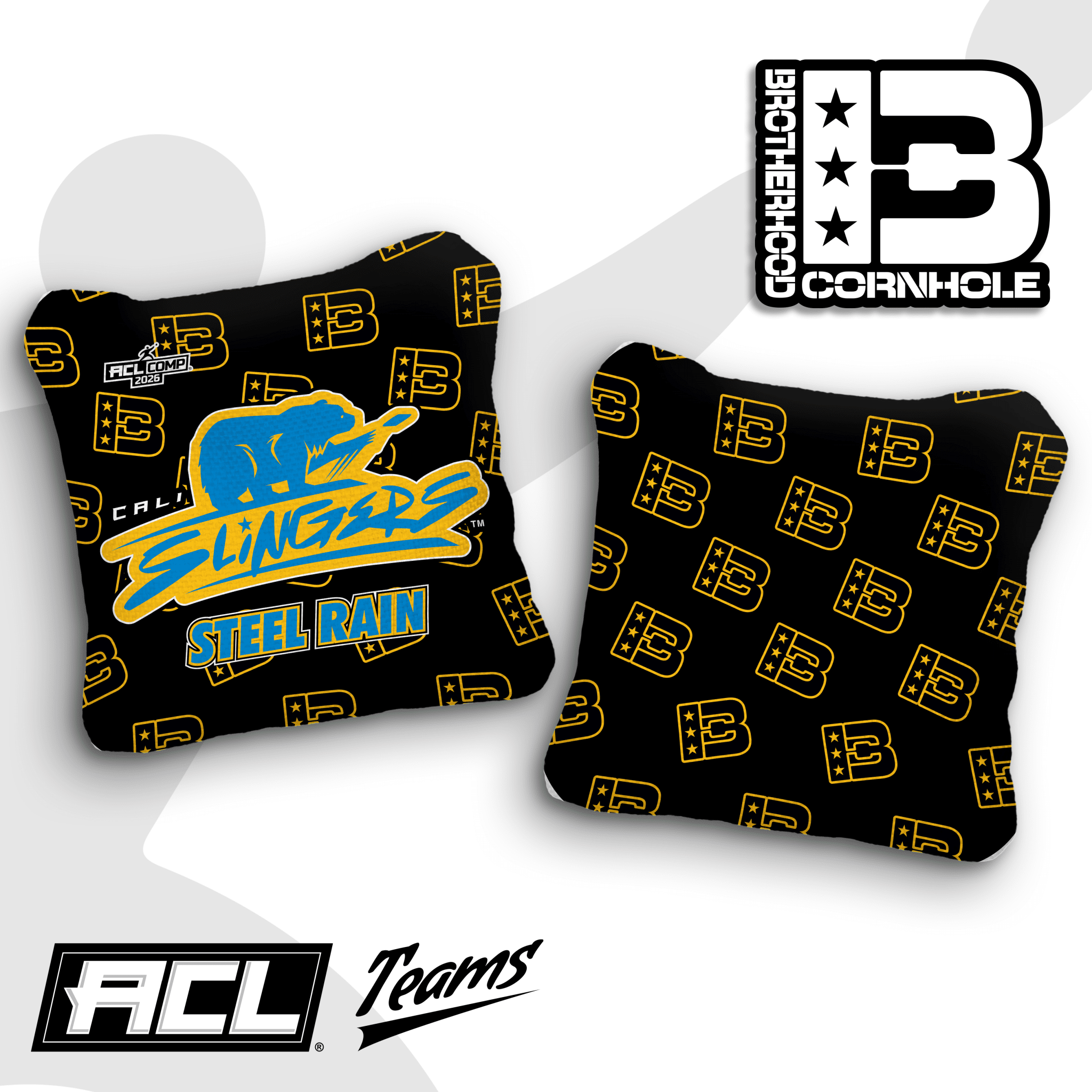 2026 Cali Slingers Pro Team Steel Rain Cornhole Bags – ACL Comp Stamped - Brotherhood Cornhole