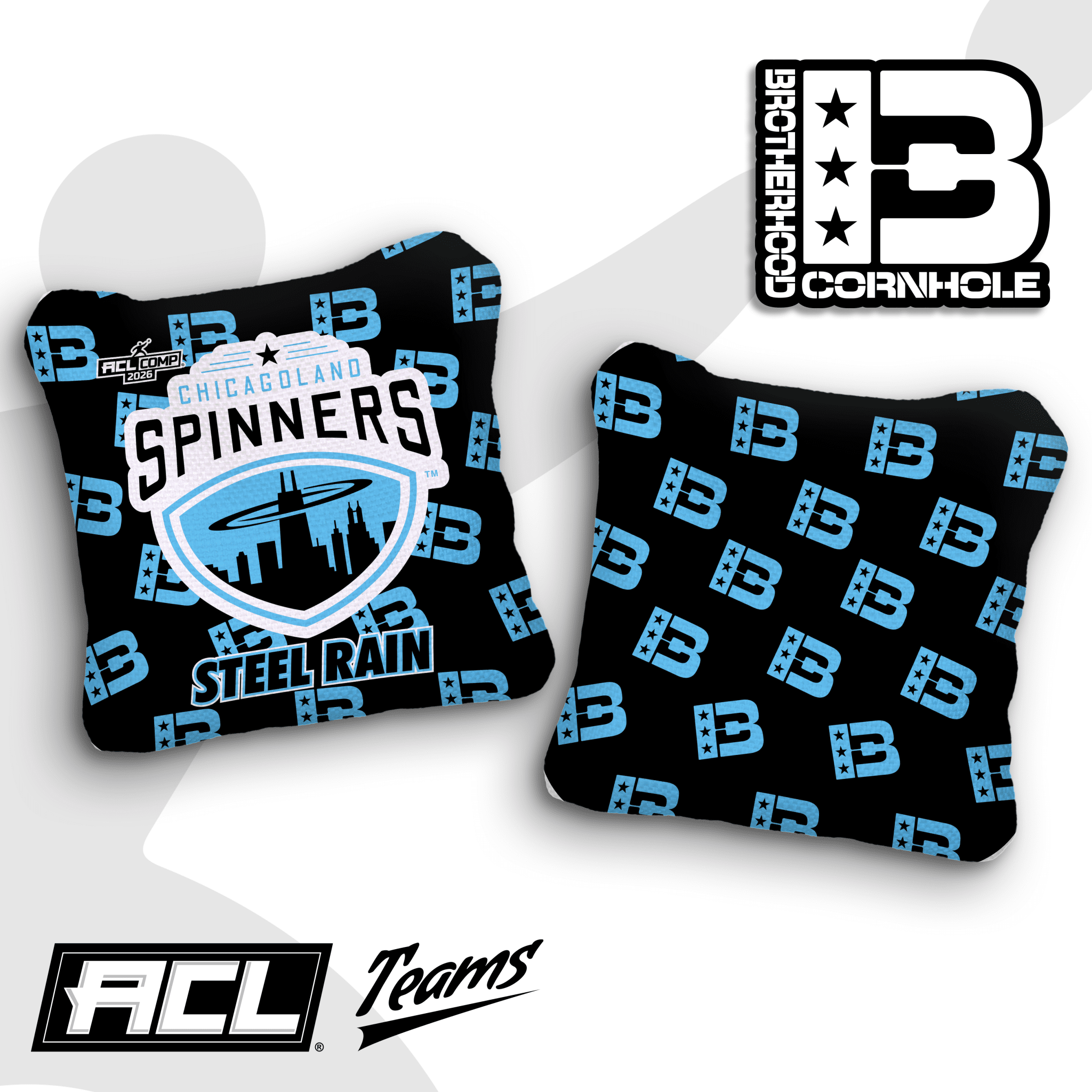 2026 Chicagoland Spinners Pro Team Steel Rain Cornhole Bags – ACL Comp Stamped - Brotherhood Cornhole