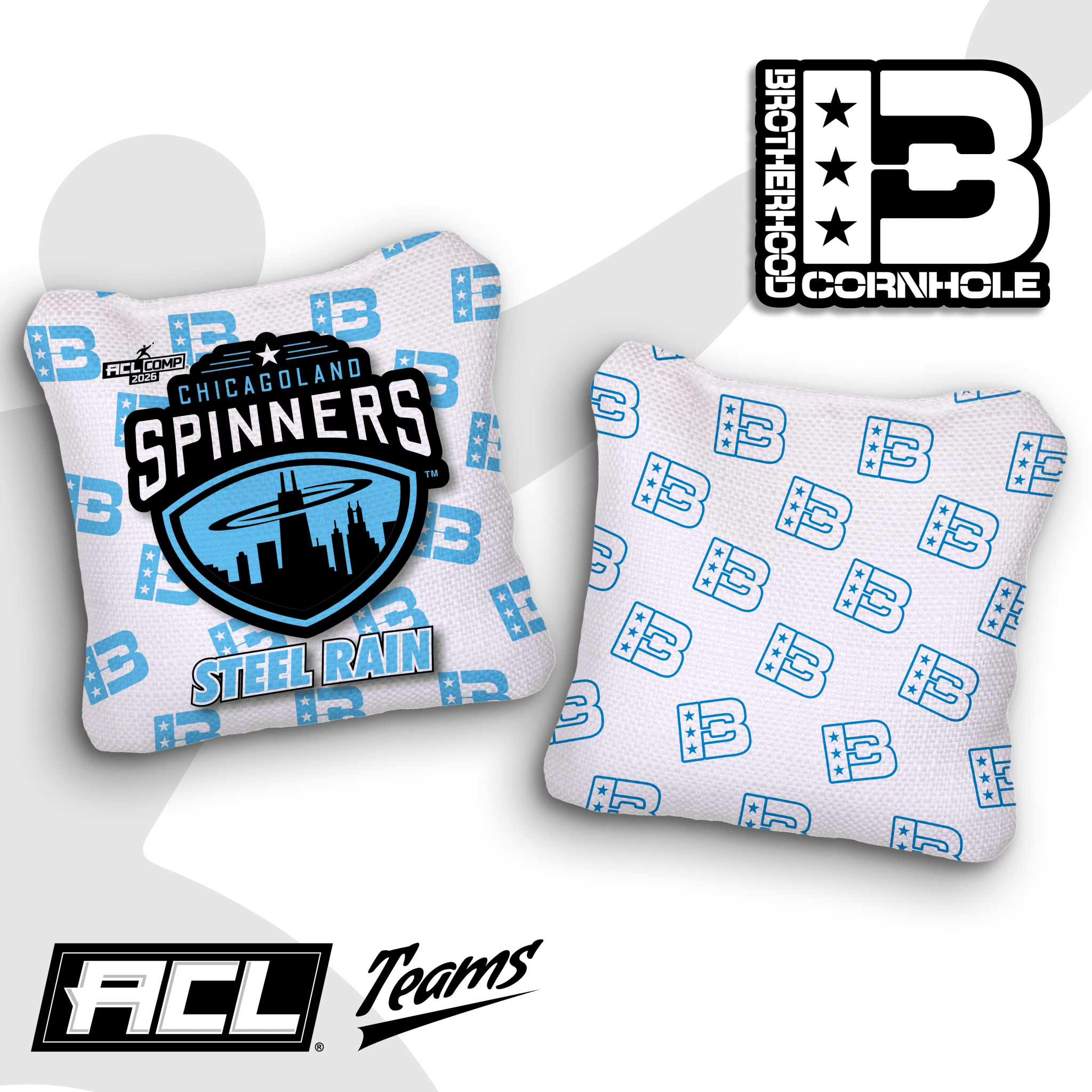 2026 Chicagoland Spinners Pro Team Steel Rain Cornhole Bags – ACL Comp Stamped - Brotherhood Cornhole