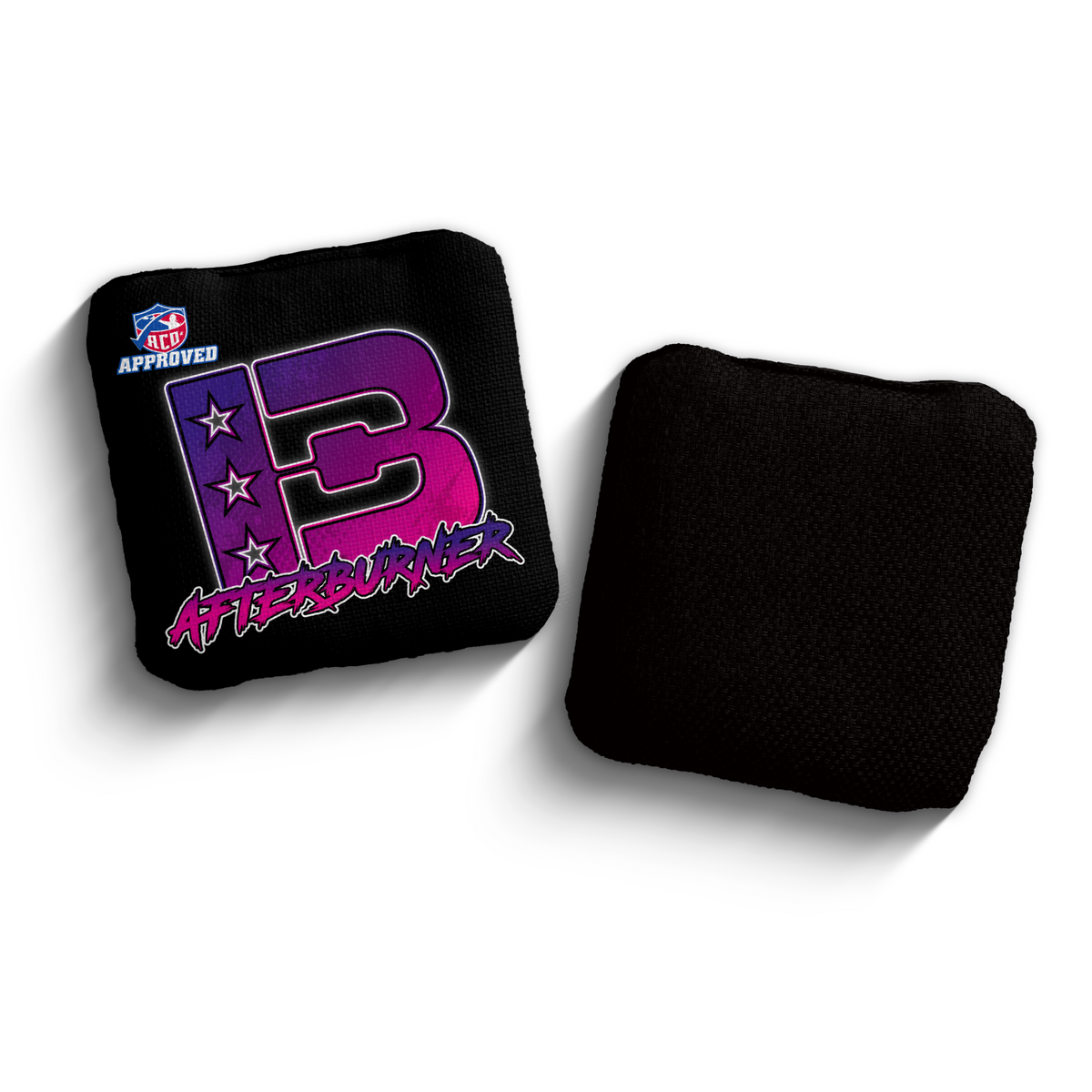 Afterburner Broadcast Black Pink ACO Stamped cornhole bags