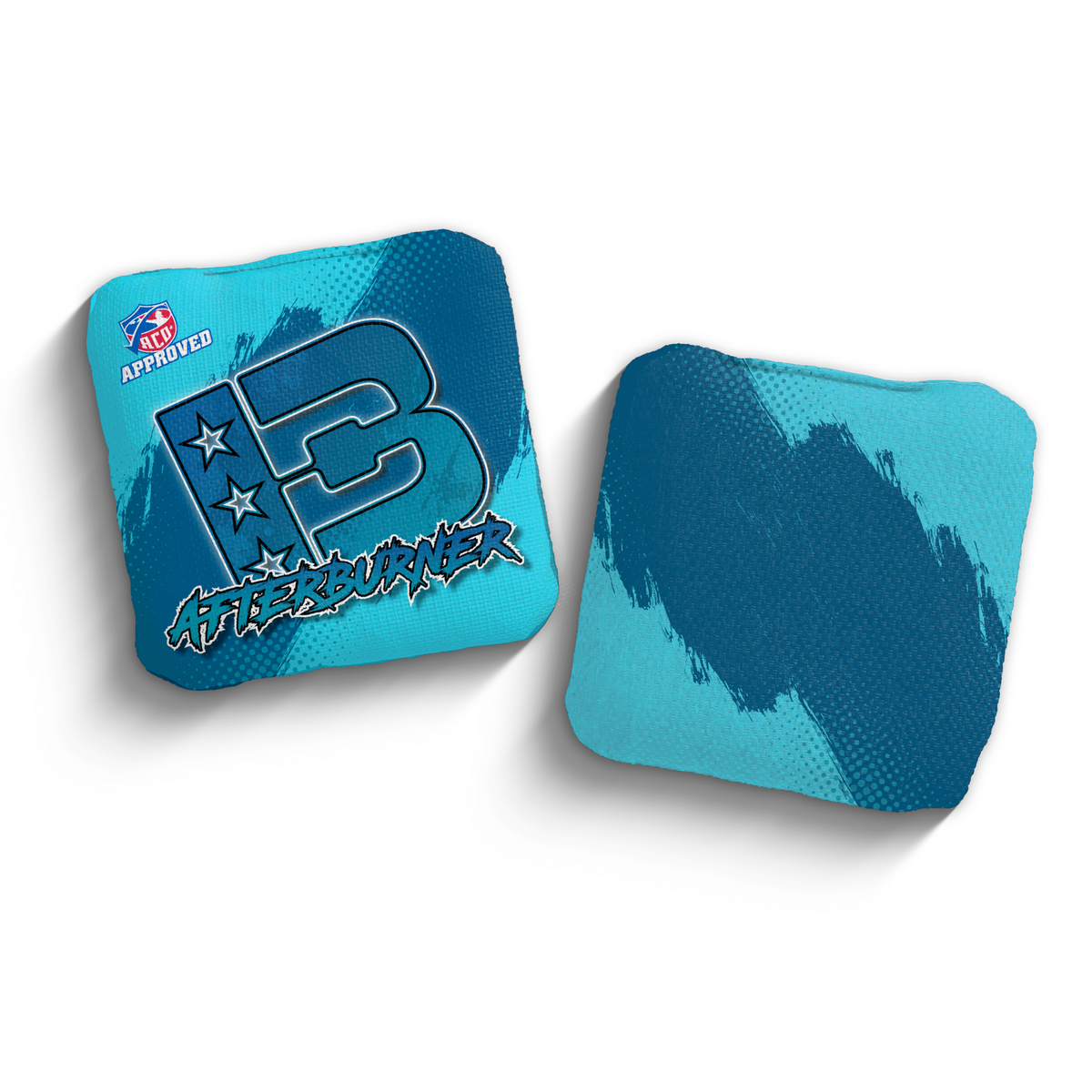 Afterburner Grunge Gradient BLU-BLU ACO Stamped cornhole bags