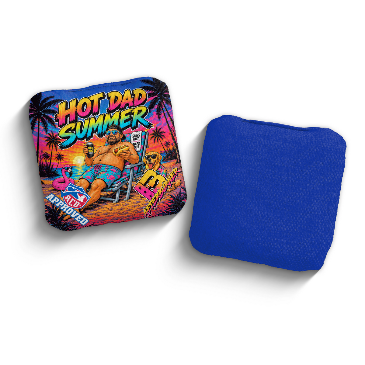 Afterburner Hot Dad Summer ACO Stamped cornhole bags