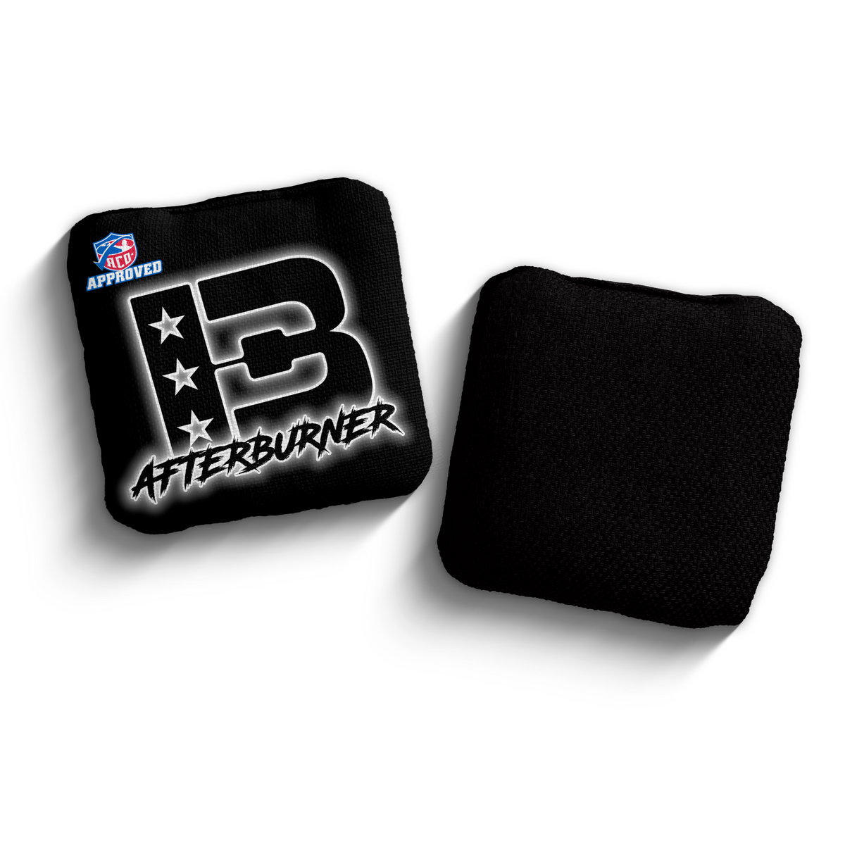 Afterburner Black Outline BLK-WHI ACO Stamped cornhole bags
