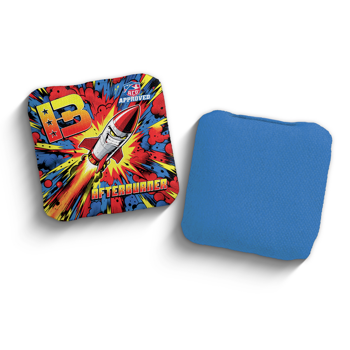 Afterburner Piss Missile Edition ACO Stamped cornhole bags - Blue