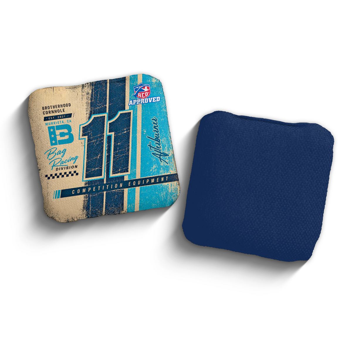 Afterburner Pole Position Blue ACO stamped cornhole bags