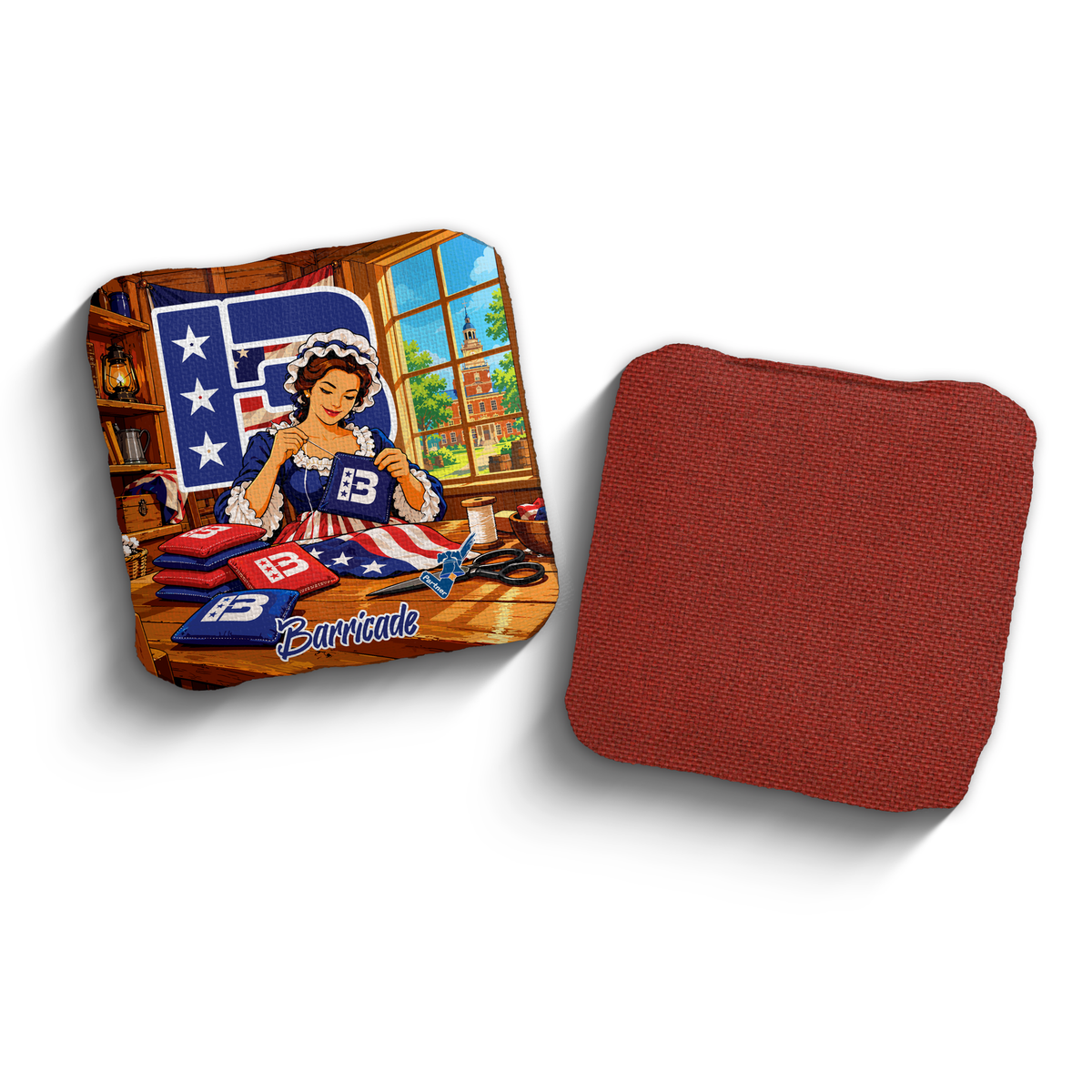 Barricade Betsy Ross Edition PCA Stamped cornhole bags