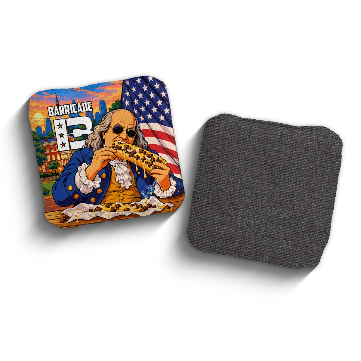 Barricade Benjamin Franklin Edition PCA Stamped cornhole bags