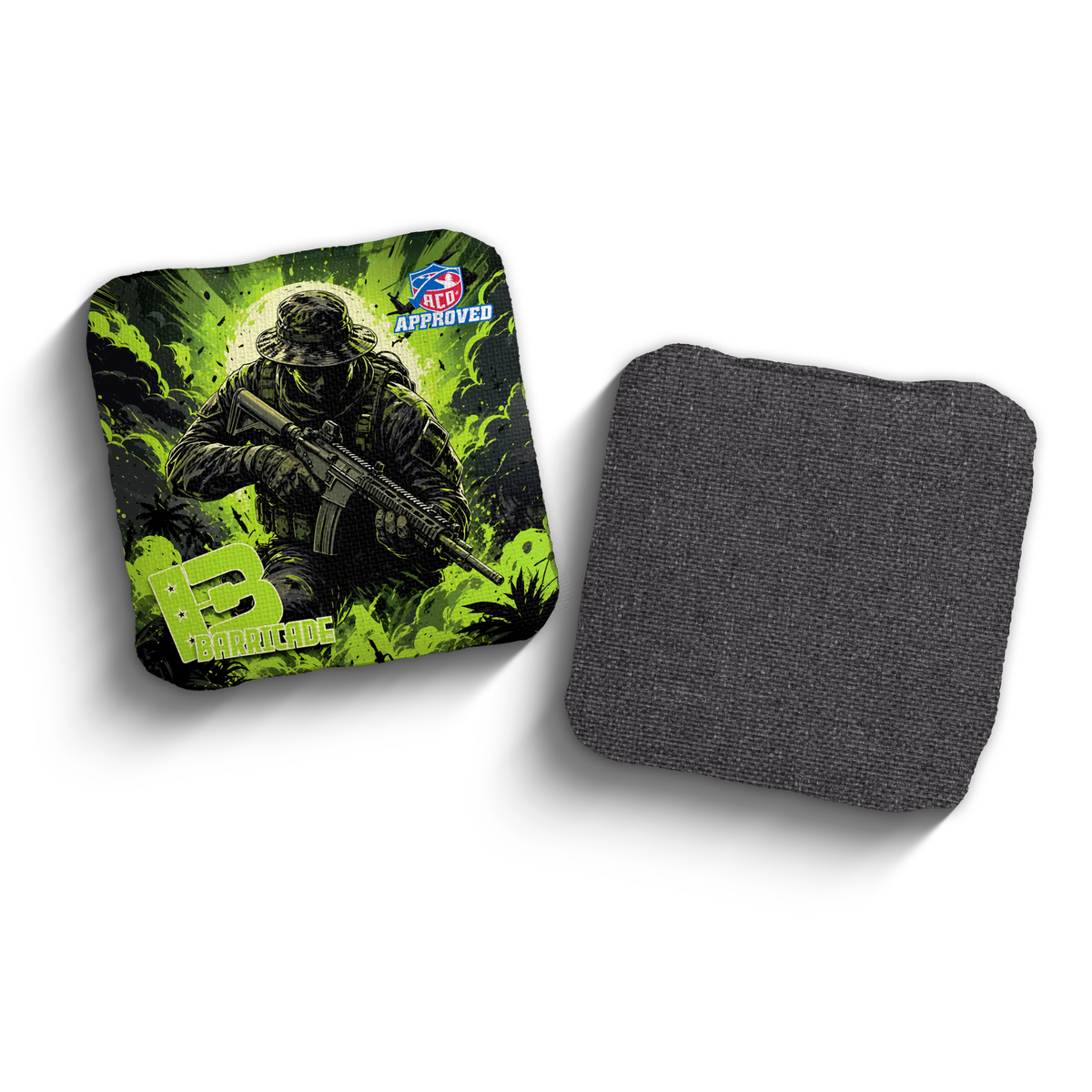 2027 Brotherhood Cornhole Barricade Recon Edition ACO Stamped Cornhole Bags - Toxic Recon