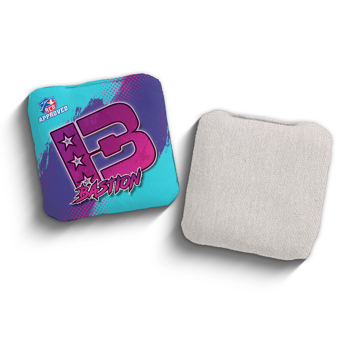 Bastion Grunge Gradient CYA-PUR ACO Stamped cornhole bags