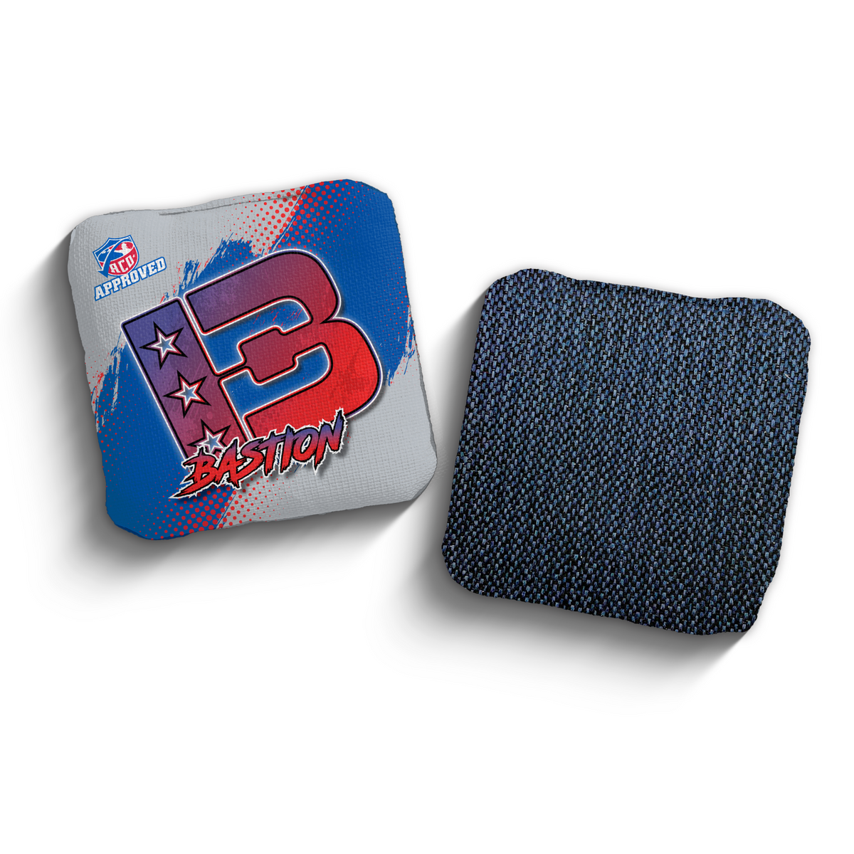 Bastion Grunge Gradient RED-BLU ACO Stamped cornhole bags
