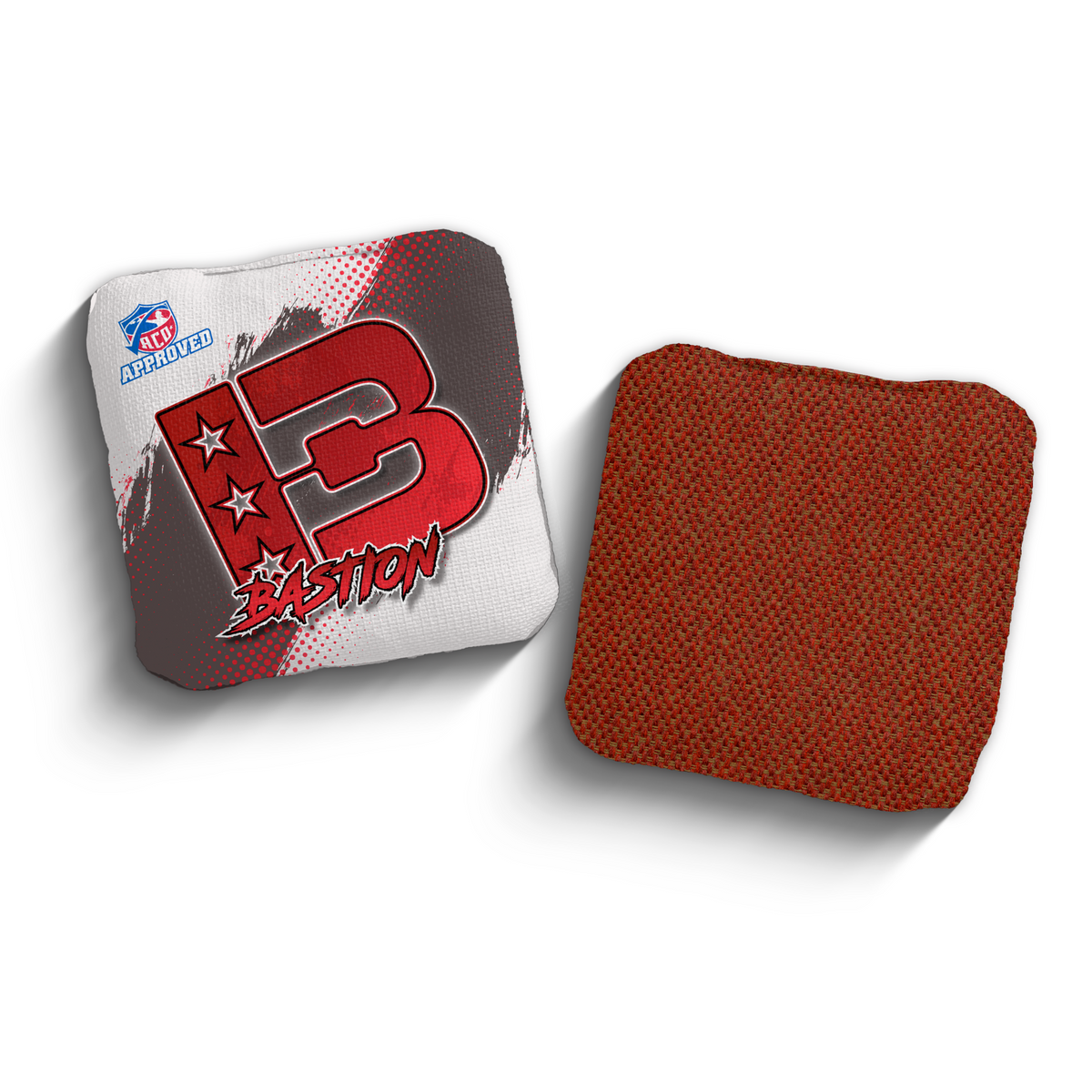 Bastion Grunge Gradient RED-WHI ACO Stamped cornhole bags