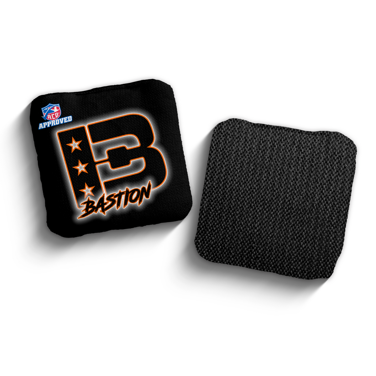 Bastion Outline BLK-ORG ACO Stamped cornhole bags