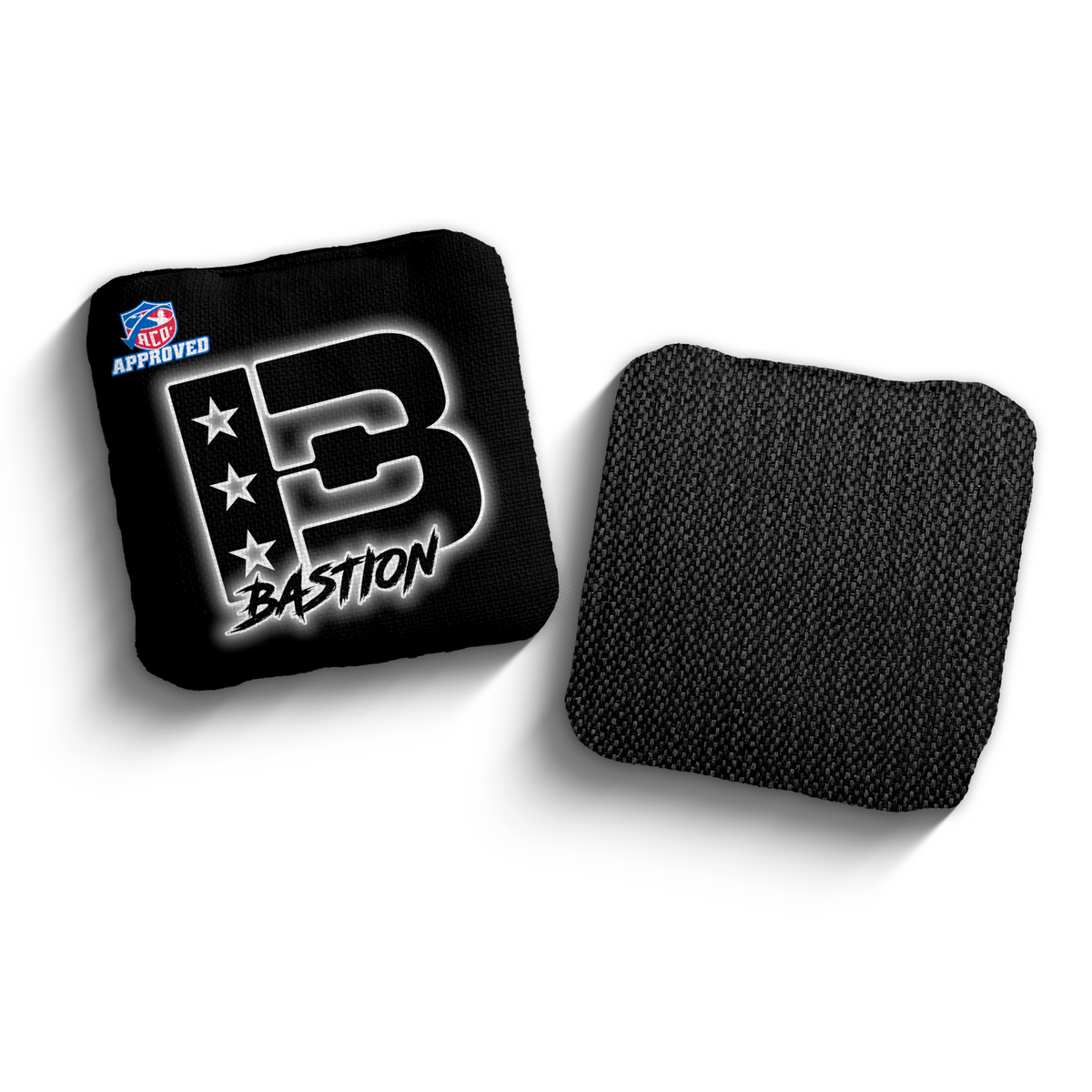 Bastion Black Outline BLK-WHI ACO Stamped cornhole bags
