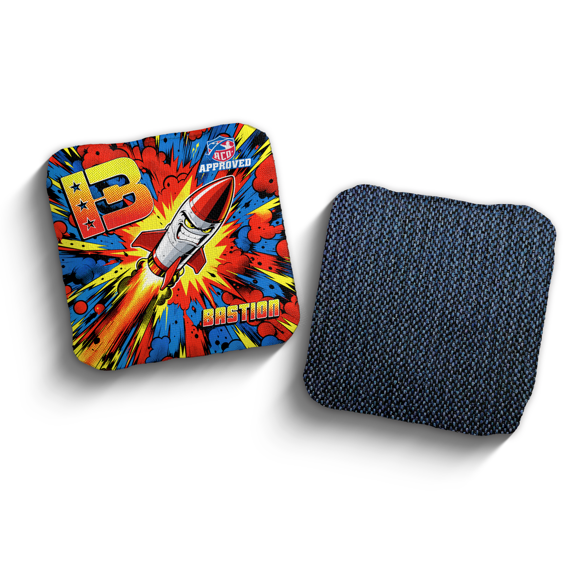 Bastion Piss Missile Edition ACO Stamped cornhole bags - Blue