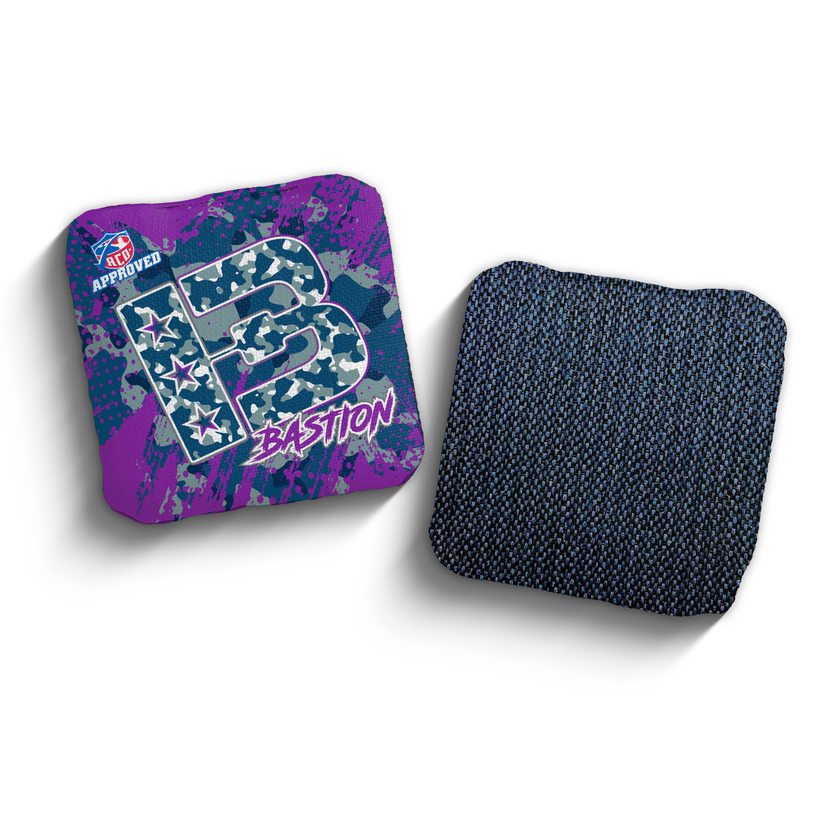 Bastion Camo Blue ACO stamped cornhole bags
