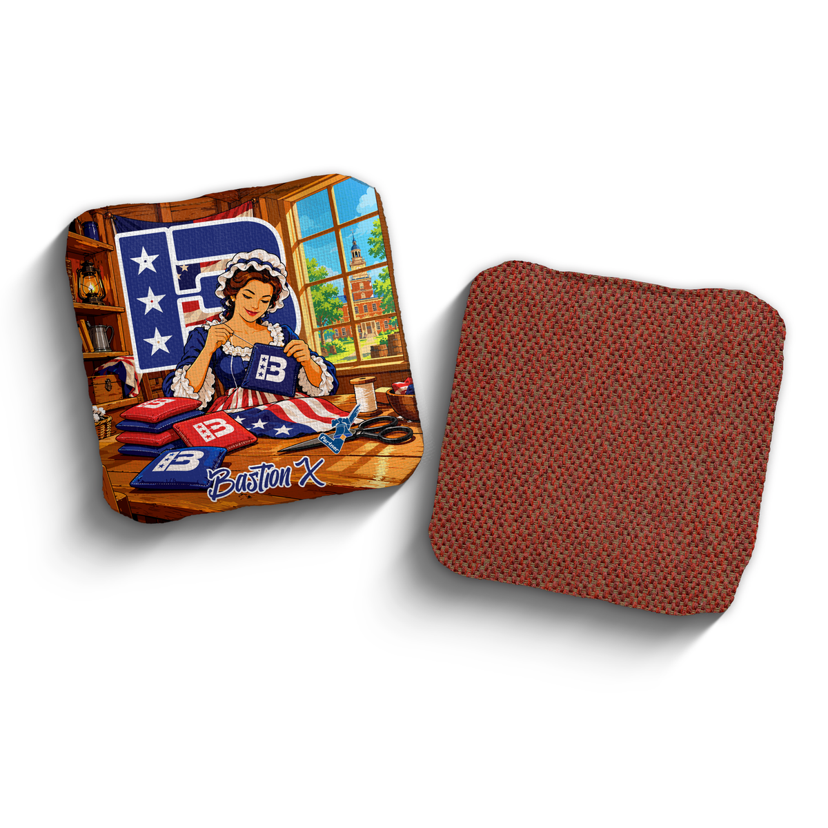 Bastion X Betsy Ross Edition PCA Stamped cornhole bags