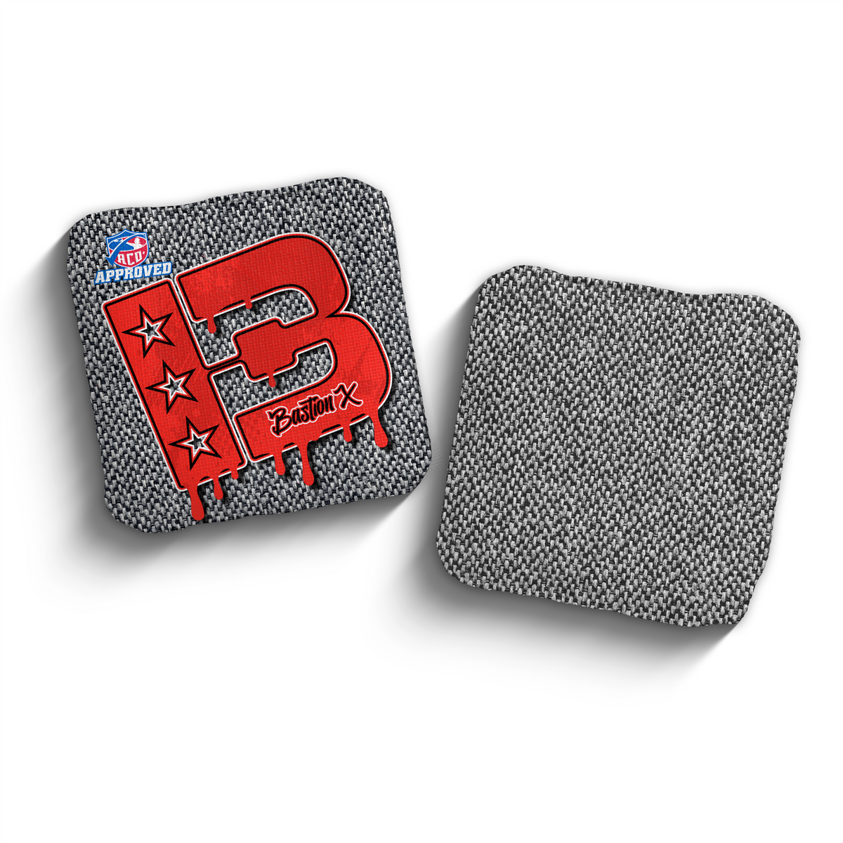 Brotherhood Cornhole Bastion X Color Match ACO Stamped cornhole bags - Gray