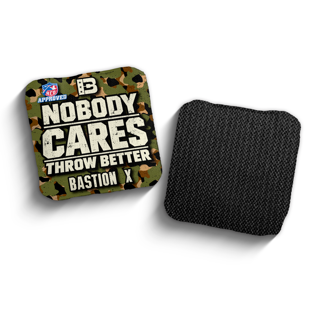 2027 Brotherhood Cornhole Bastion X Nobody Cares Camo Edition ACO Stamped Cornhole Bags - Green