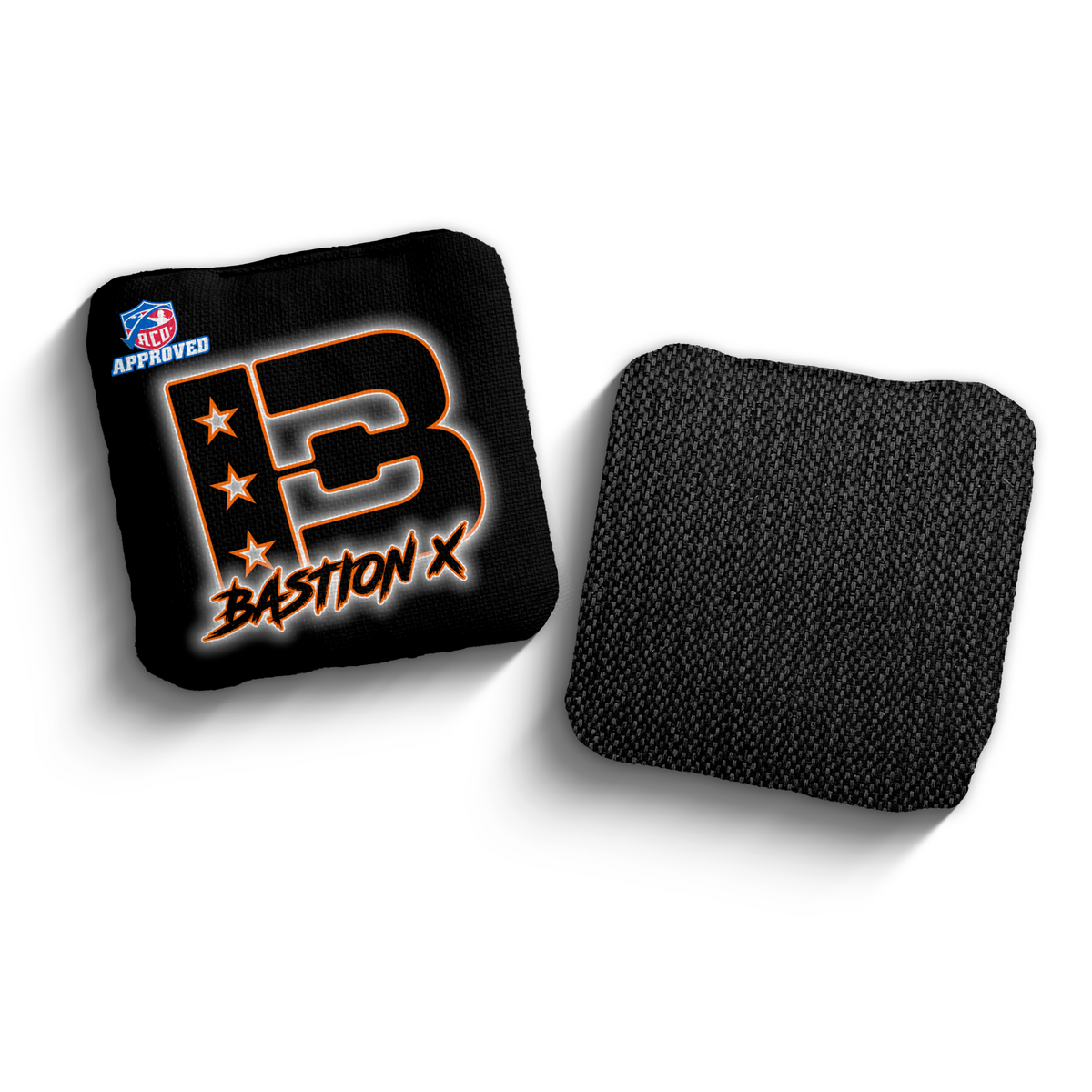 Bastion X Outline BLK-ORG ACO Stamped cornhole bags