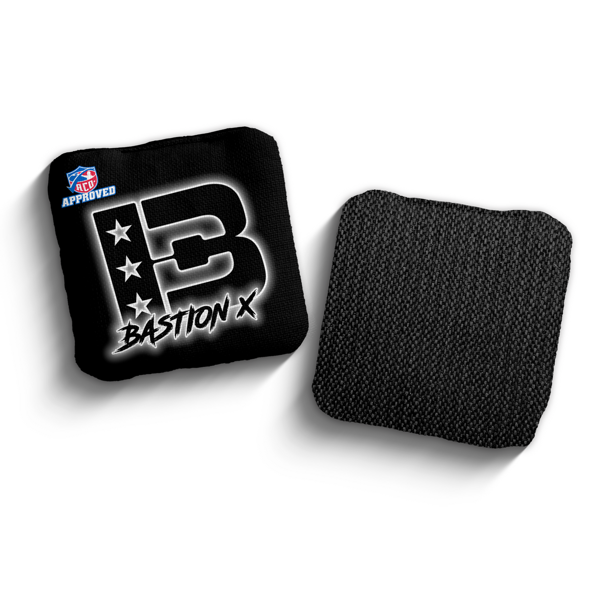 Bastion X Black Outline BLK-WHI ACO Stamped cornhole bags