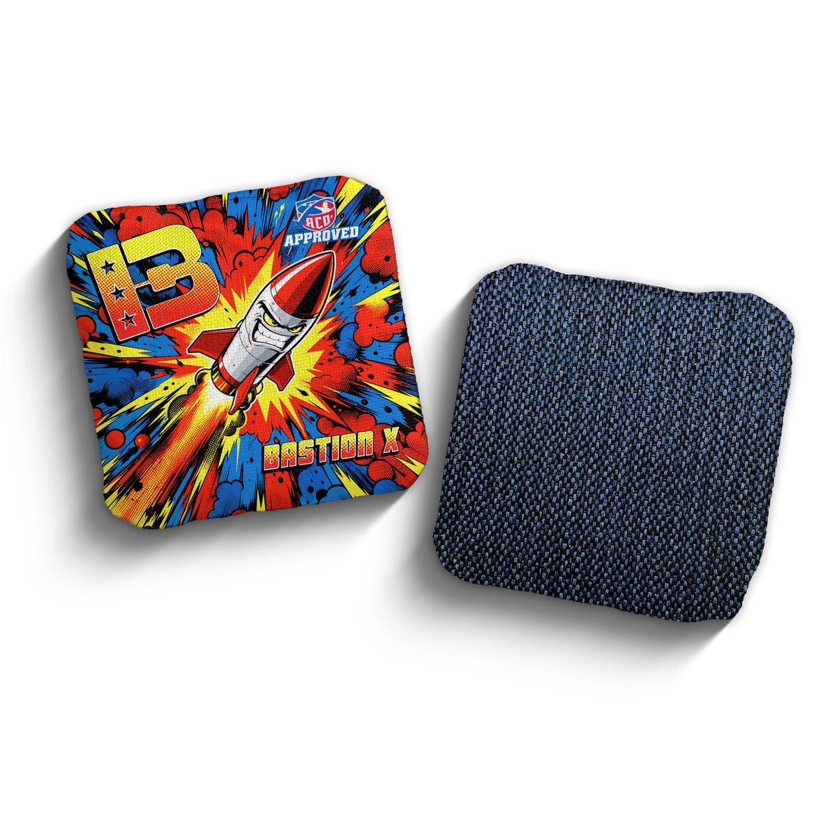Bastion X Piss Missile Edition ACO Stamped cornhole bags - Blue