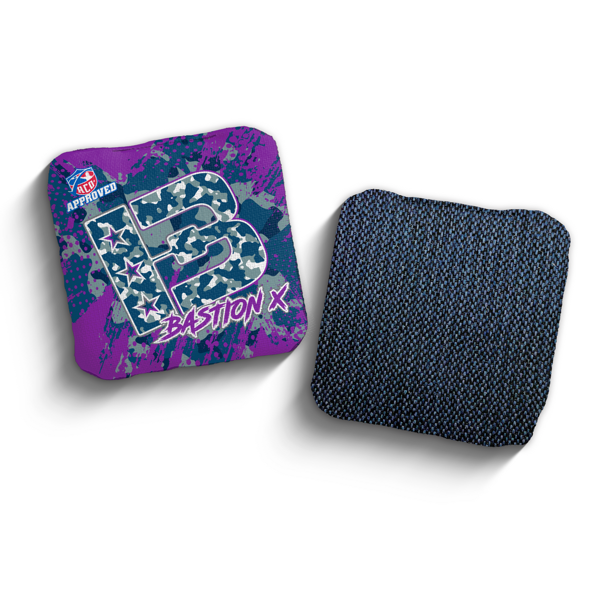 Bastion X Camo Blue ACO stamped cornhole bags