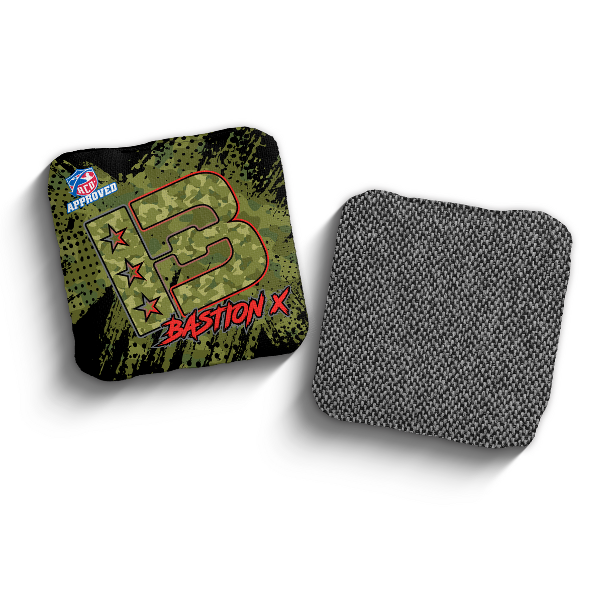 Bastion X Camo Green ACO stamped cornhole bags