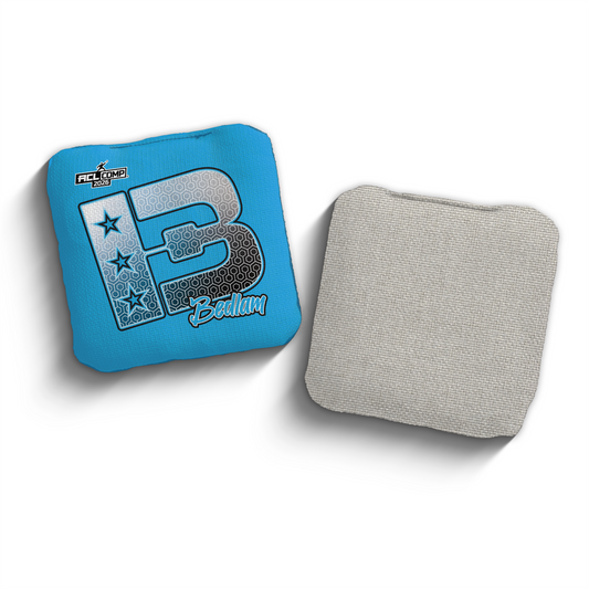 2026 Brotherhood Cornhole Bedlam Blue Hex Edition ACL Comp Stamped Cornhole Bags