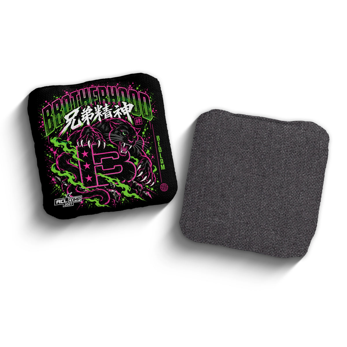 Brotherhood Cornhole Bedlam Different Breed panther design cornhole bags