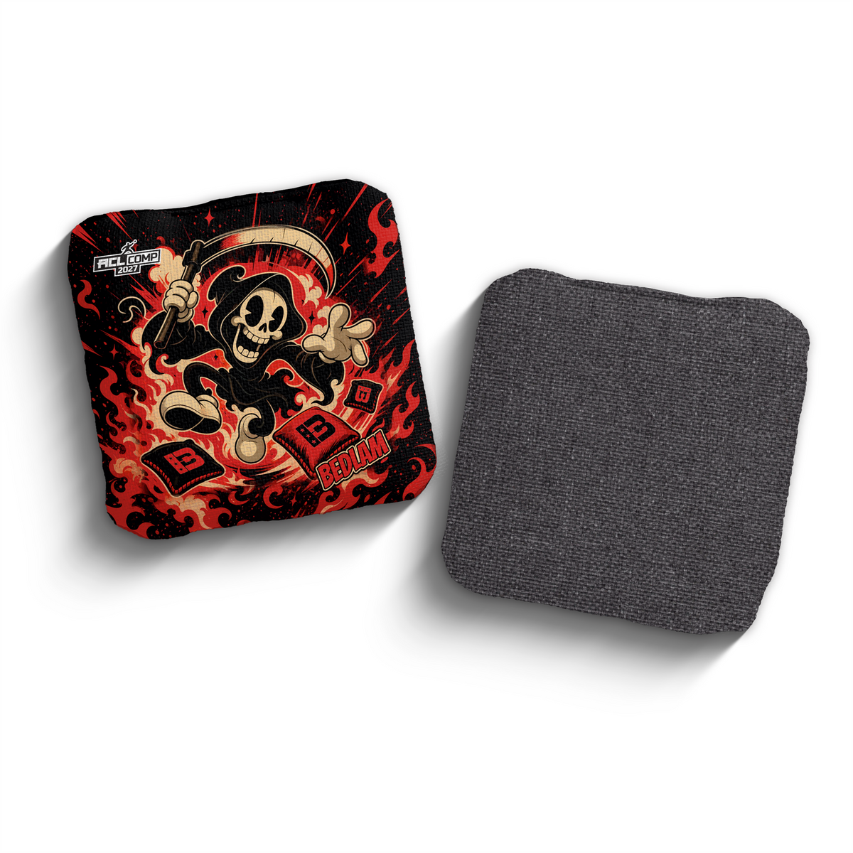 2027 Brotherhood Cornhole Bedlam Reaper Parade Edition ACL Comp Stamped Cornhole Bags - Red