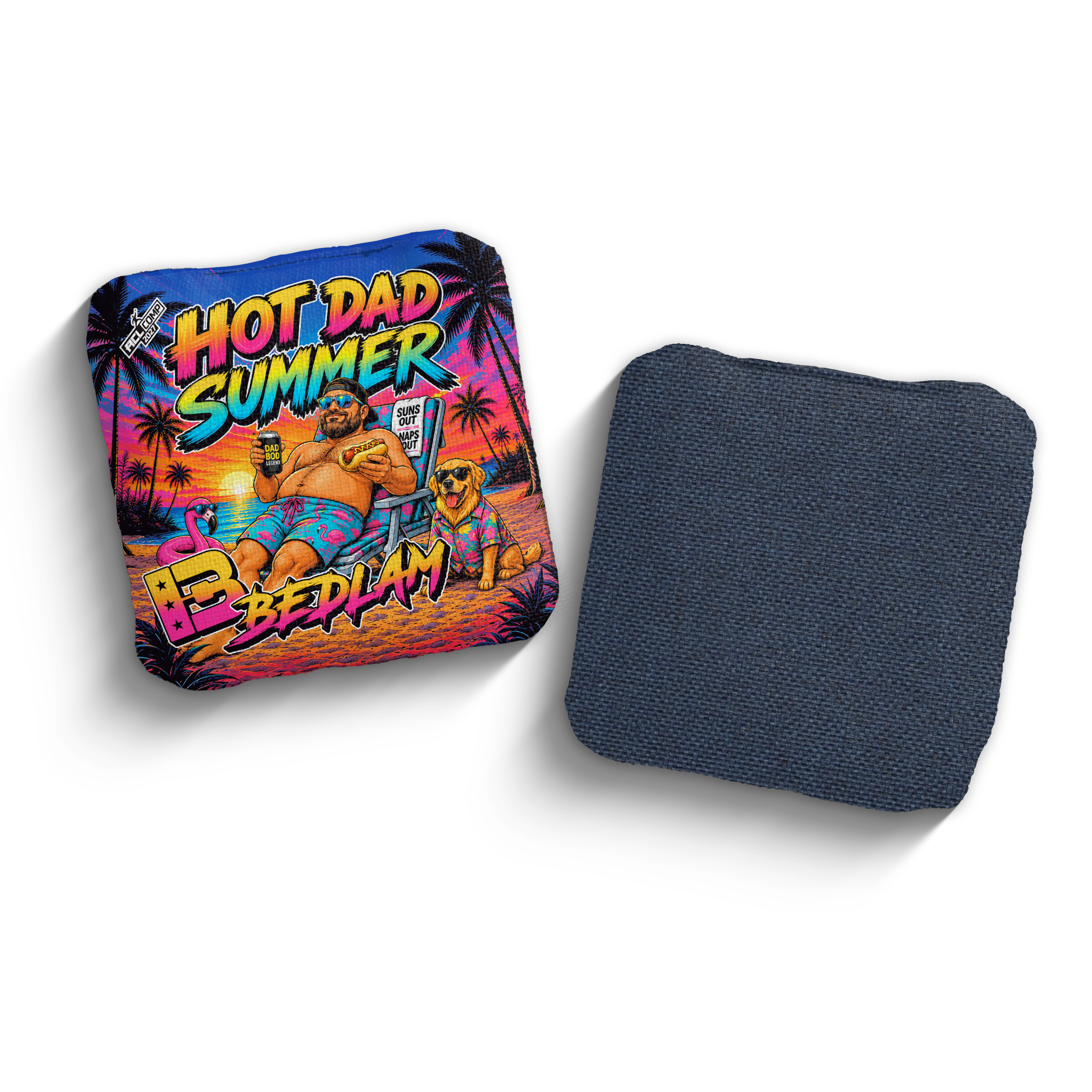 2027 Brotherhood Cornhole Bedlam Hot Dad Summer Edition ACL Comp Stamped Cornhole Bags