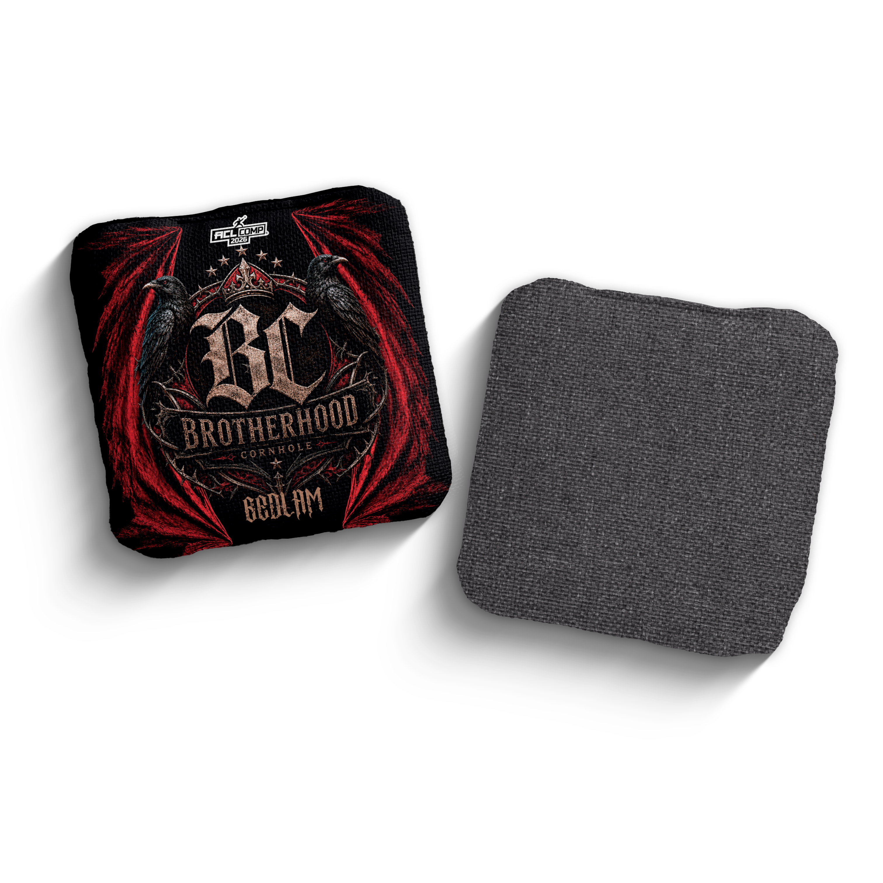 2026 Brotherhood Cornhole Bedlam Black Crown Edition ACL Comp Stamped Cornhole Bags