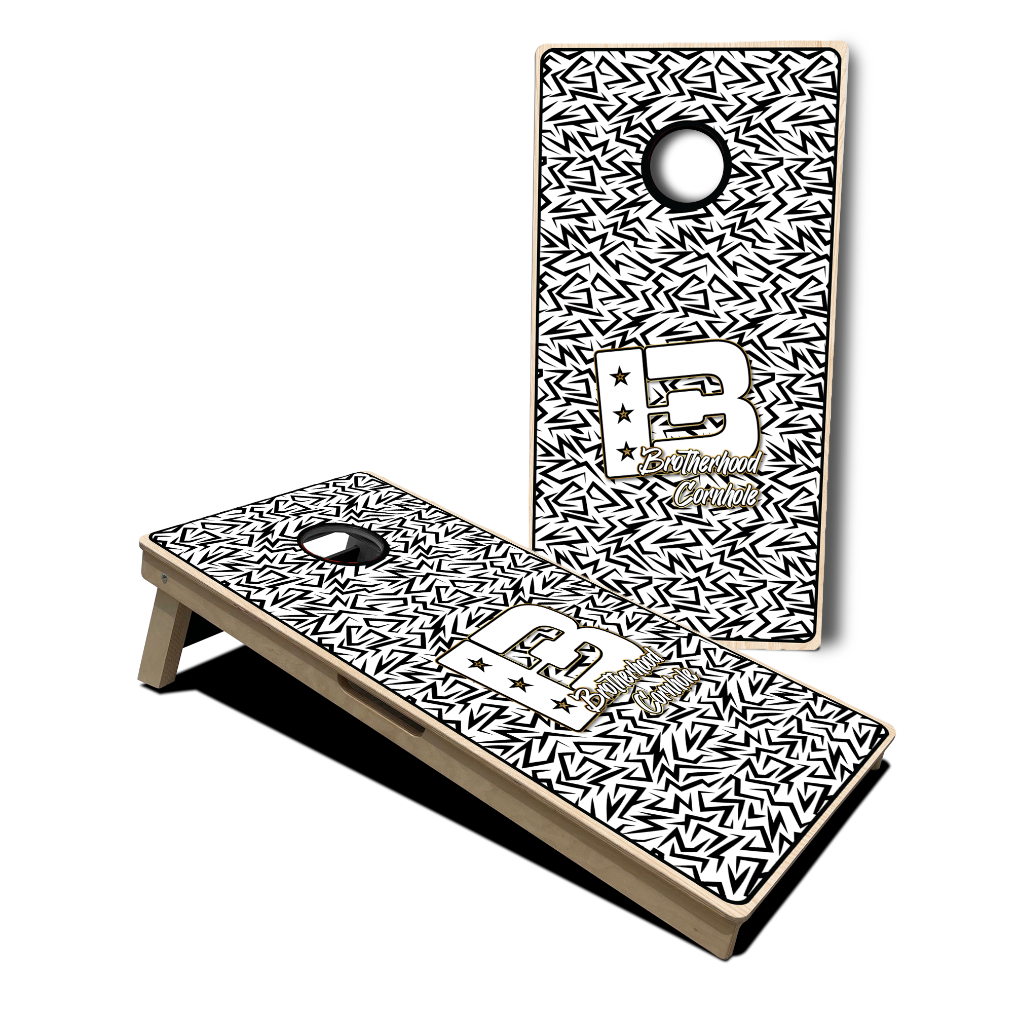 Brotherhood Cornhole White Noise Logo ACL Approved Cornhole Boards
