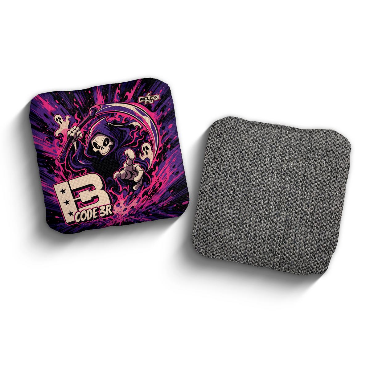 2027 Brotherhood Cornhole Code 3 Reaper Parade Edition ACL Pro Stamped Cornhole Bags - Purple