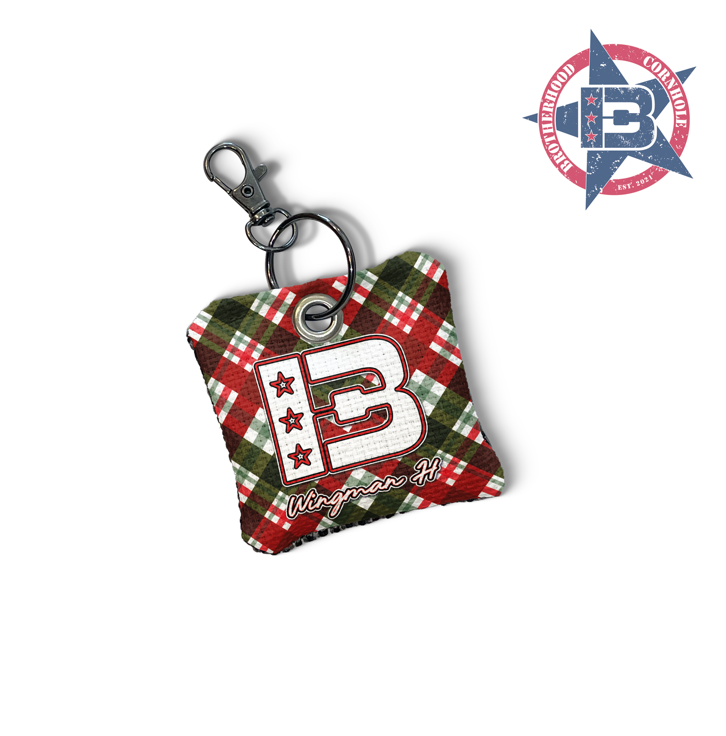 Brotherhood Cornhole Christmas Edition Key Chain