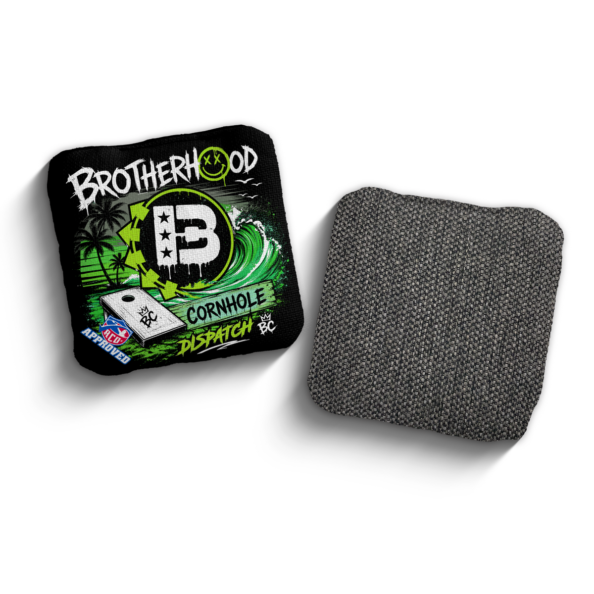 Dispatch Beach Punk Green ACO Stamped cornhole bags
