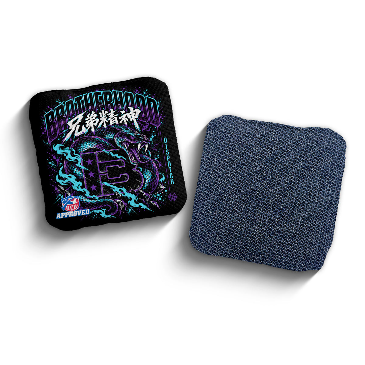Brotherhood Cornhole Dispatch Different Breed snake design cornhole bags