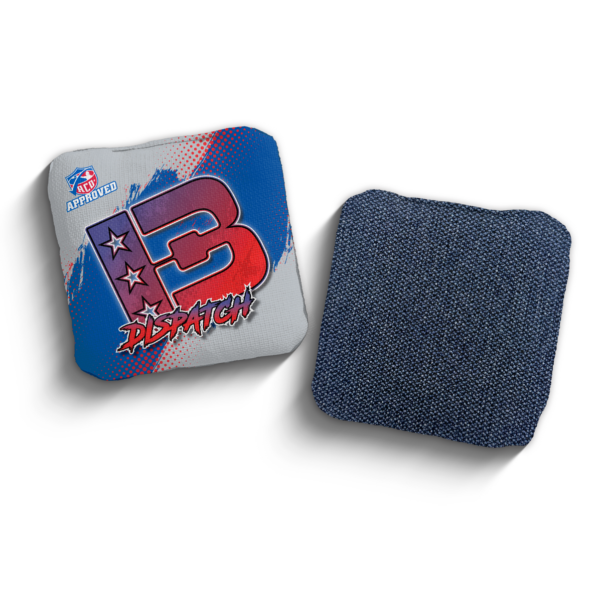Dispatch Grunge Gradient RED-BLU ACO Stamped cornhole bags