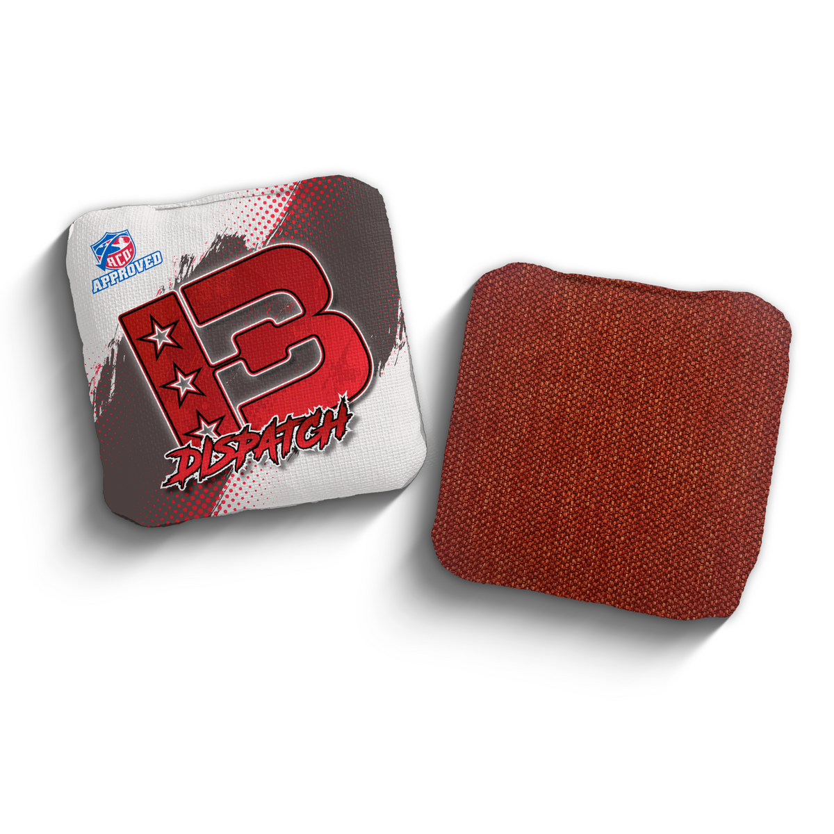 Dispatch Grunge Gradient RED-WHI ACO Stamped cornhole bags